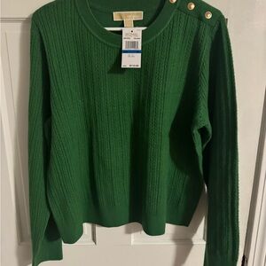 Michael Kors Emerald Sweater with Gold Accents- st pattys day/spring ready
